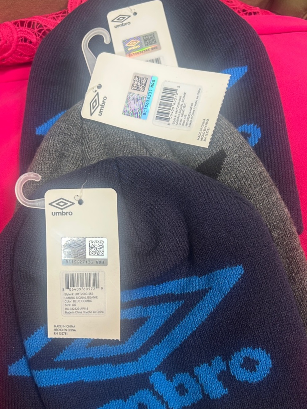 Nwt bundle of 3 beanie Umbro Navy Blue Beanie